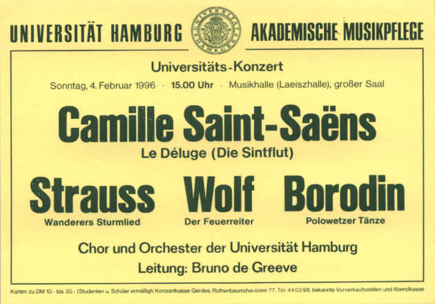 Plakat Konzert 1995/96