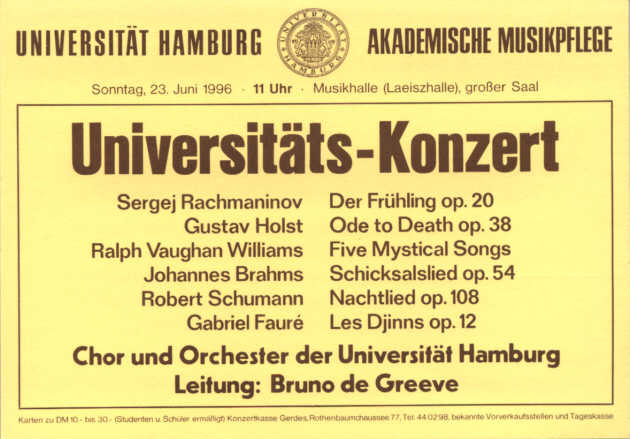 Plakat Konzert 1996