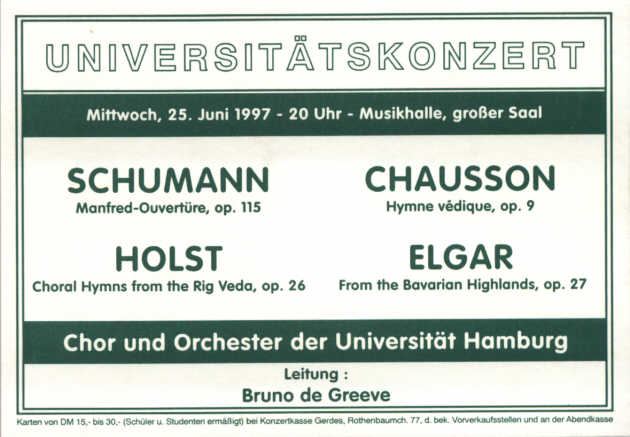 Plakat Konzert 1997